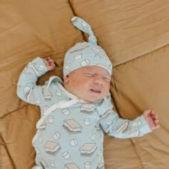 Copper Pearl Knotted Gown | S'mores -The Baby's Crib CPA1723ACWEB 459