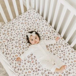 Copper Pearl Premium Knit Fitted Crib Sheet | Millie -The Baby's Crib CPA321ACWEB 90
