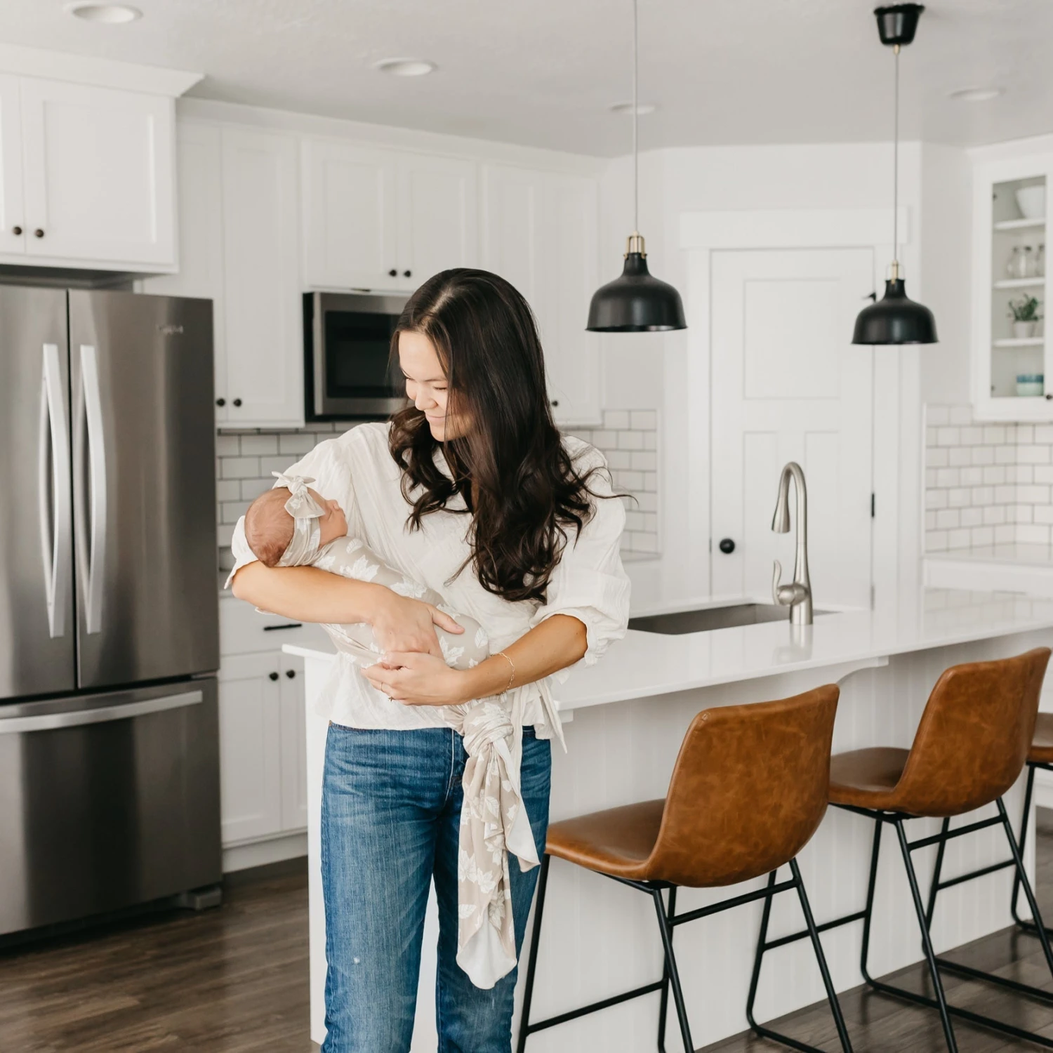 Copper Pearl Knit Swaddle Blanket | Oak 5 Copper Pearl Knit Swaddle Blanket | Oak - Image 3