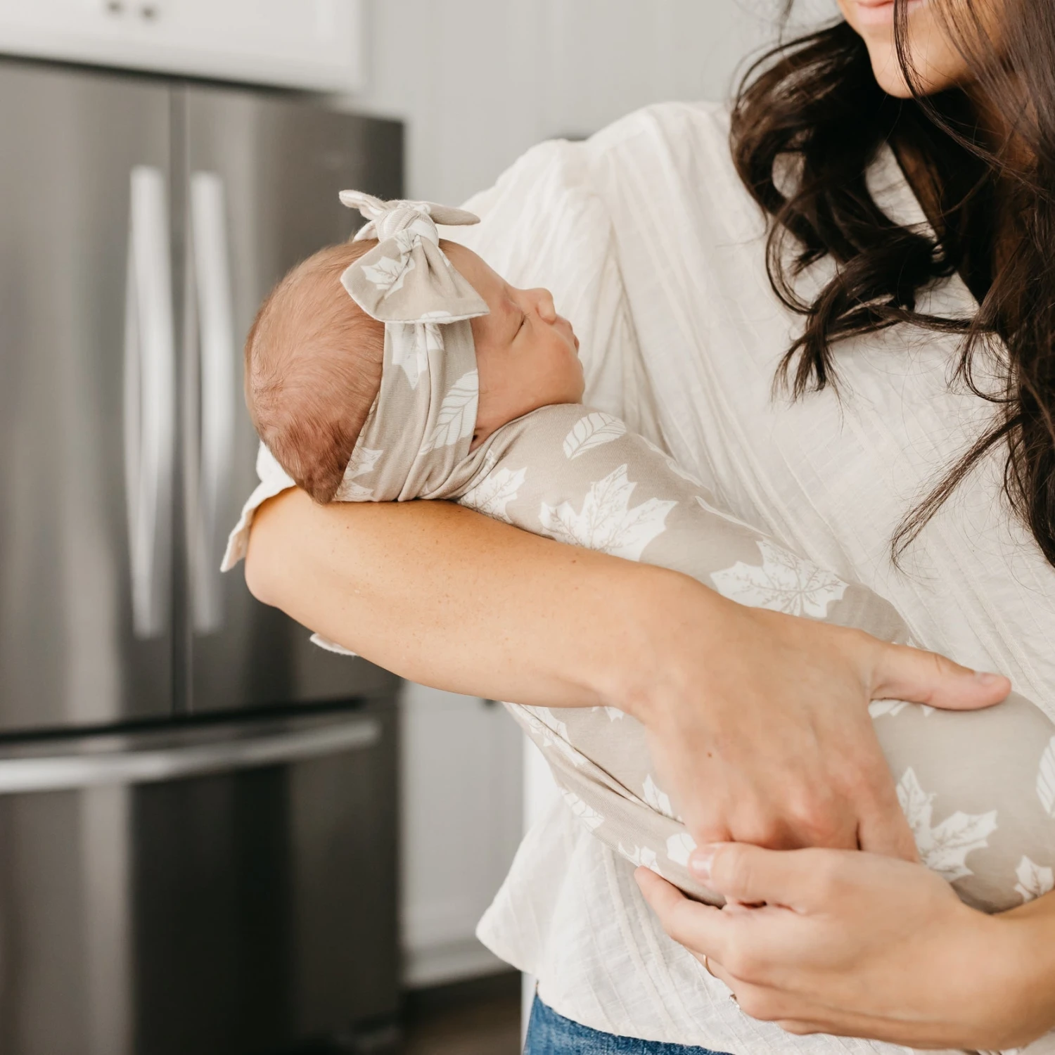 Copper Pearl Knit Swaddle Blanket | Oak 7 Copper Pearl Knit Swaddle Blanket | Oak - Image 5