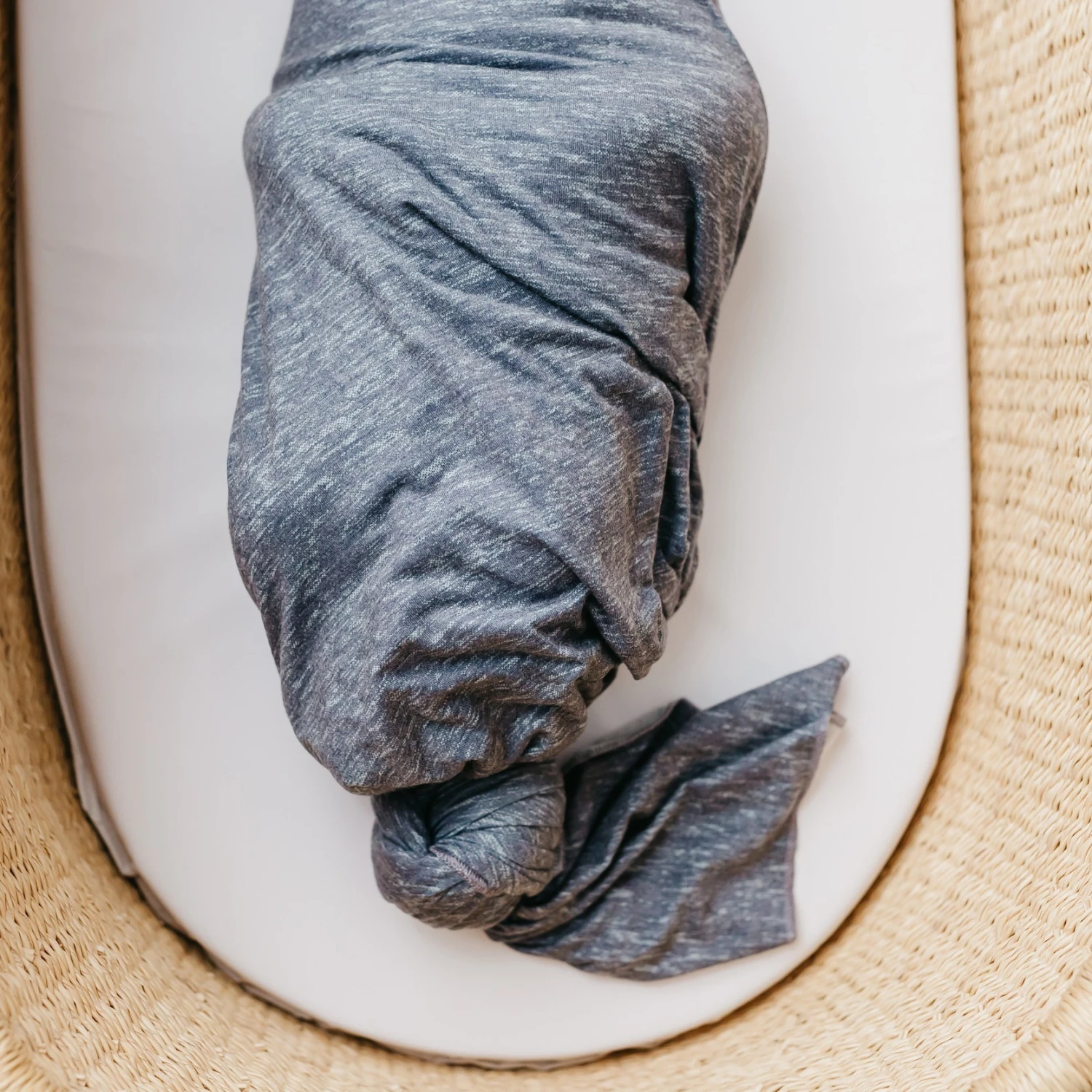 Copper Pearl Knit Swaddle Blanket | Denim 6 Copper Pearl Knit Swaddle Blanket | Denim - Image 4