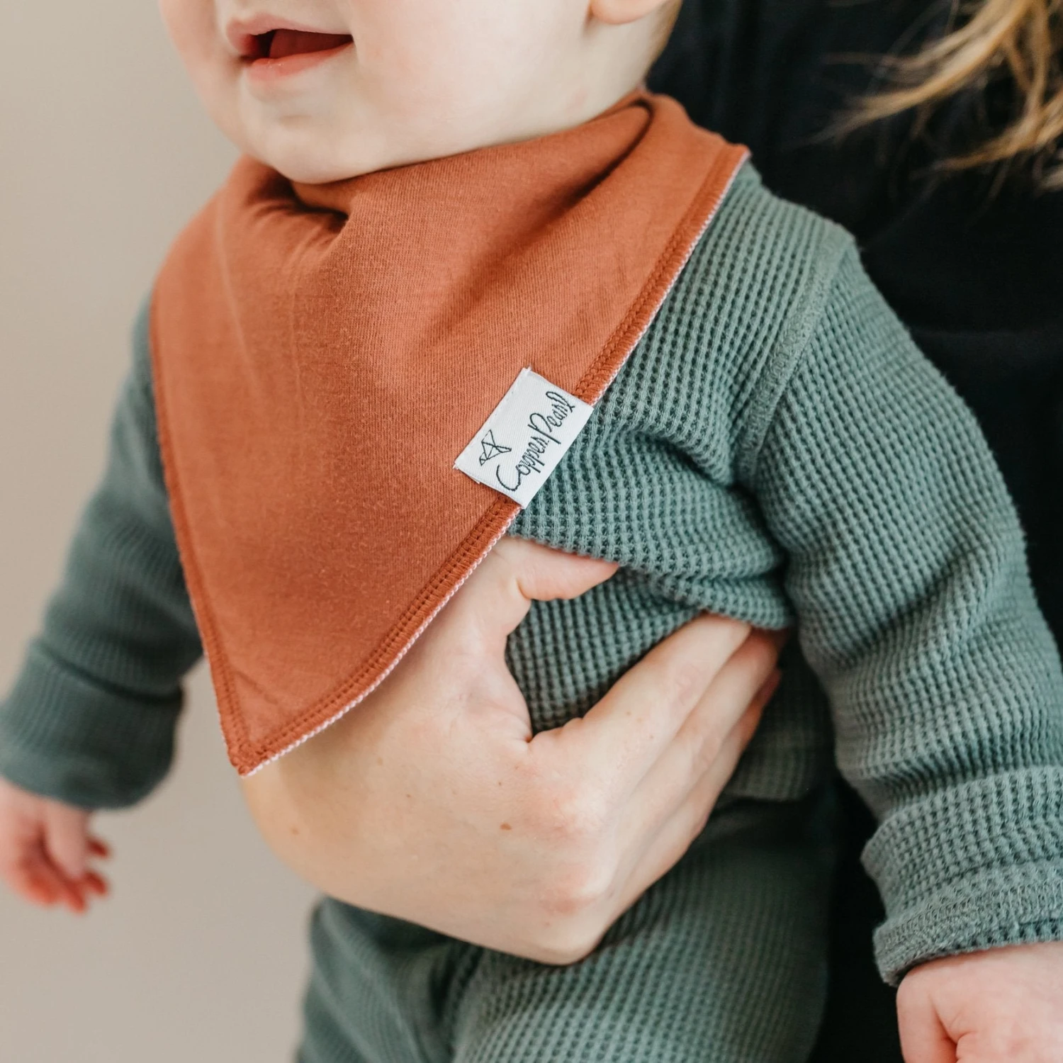 Copper Pearl Baby Bandana Bibs | Dune 9 Copper Pearl Baby Bandana Bibs | Dune - Image 7