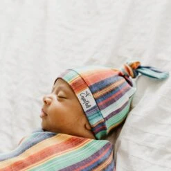 Copper Pearl Top Knot Hat | Serape -The Baby's Crib CPLSSM21ACWEB 214