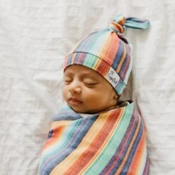 Copper Pearl Top Knot Hat | Serape -The Baby's Crib CPLSSM21ACWEB 219