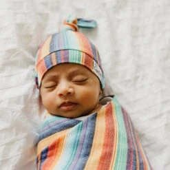 Copper Pearl Top Knot Hat | Serape -The Baby's Crib CPLSSM21ACWEB 224