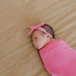 Copper Pearl Ribbon Nylon Bow | Flamingo -The Baby's Crib CPMay2AC23web 80copy 2