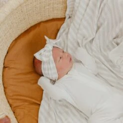 Copper Pearl Knit Headband Bow | Coastal -The Baby's Crib CPMay 1 AC23web 285 rev