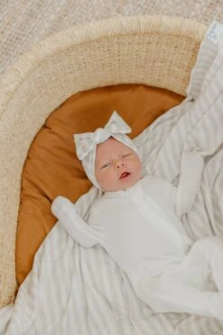 Copper Pearl Knit Headband Bow | Coastal -The Baby's Crib CPMay 1 AC23web 287 rev