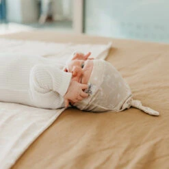 Copper Pearl Top Knot Hat | Sandy -The Baby's Crib CPMay 1 AC23web 33 2