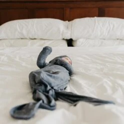 Copper Pearl Knotted Gown | Denim -The Baby's Crib CPTRIPLETS21ACWEB 122