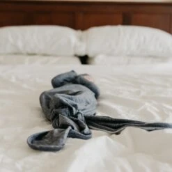 Copper Pearl Knotted Gown | Denim -The Baby's Crib CPTRIPLETS21ACWEB 124