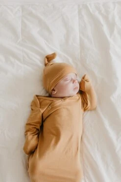 Copper Pearl Knotted Gown | Dune -The Baby's Crib CPTRIPLETS21ACWEB 31