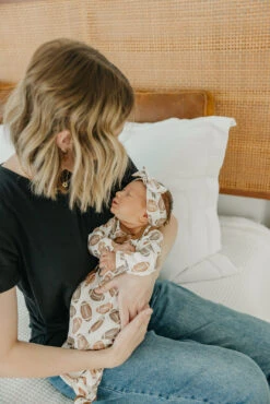 Copper Pearl Knit Headband Bow | Blitz -The Baby's Crib CopperPearlAugShoot23AC 252