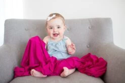 Copper Pearl Knit Swaddle Blanket | Berry -The Baby's Crib Copy of EmmylowephotoCopperPearl 207