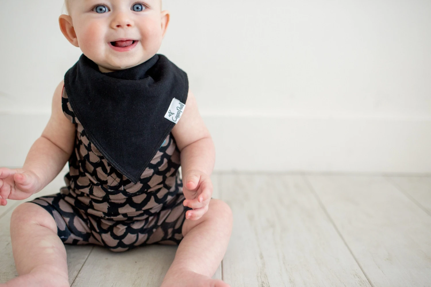 Copper Pearl Baby Bandana Bibs | Black Basics 4 Copper Pearl Baby Bandana Bibs | Black Basics - Image 2