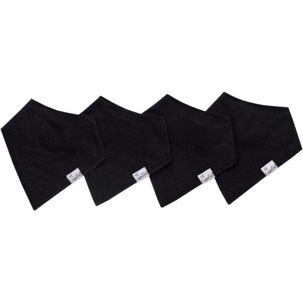 Copper Pearl Baby Bandana Bibs | Black Basics 3 Copper Pearl Baby Bandana Bibs | Black Basics