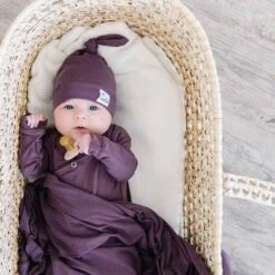 Copper Pearl Knotted Gown | Plum -The Baby's Crib DSC 2648