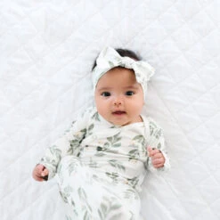 Copper Pearl Knit Headband Bow | Fern 18 Copper Pearl Knit Headband Bow | Fern -The Baby's Crib DSC 3259