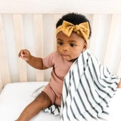 Copper Pearl Knit Swaddle Blanket | City -The Baby's Crib DSC 3835