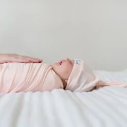 Copper Pearl Knit Swaddle Blanket | Blush 14 Copper Pearl Knit Swaddle Blanket | Blush -The Baby's Crib DSC 5748