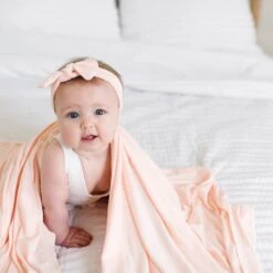 Copper Pearl Knit Swaddle Blanket | Blush 16 Copper Pearl Knit Swaddle Blanket | Blush -The Baby's Crib DSC 6485copy