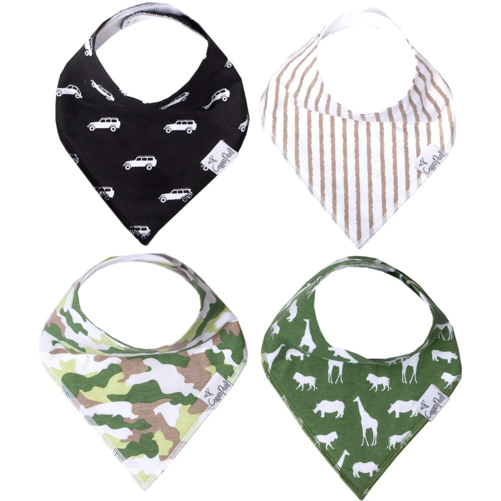 Copper Pearl Baby Bandana Bibs | Safari 4 Copper Pearl Baby Bandana Bibs | Safari - Image 2