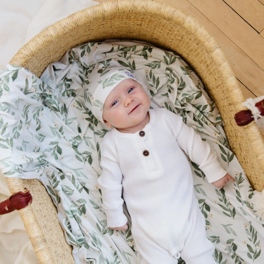 Copper Pearl Knit Swaddle Blanket | Fern 5 Copper Pearl Knit Swaddle Blanket | Fern - Image 3