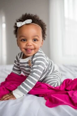 Copper Pearl Knit Swaddle Blanket | Berry -The Baby's Crib EmmylowephotoCopperPearlFeb28 152