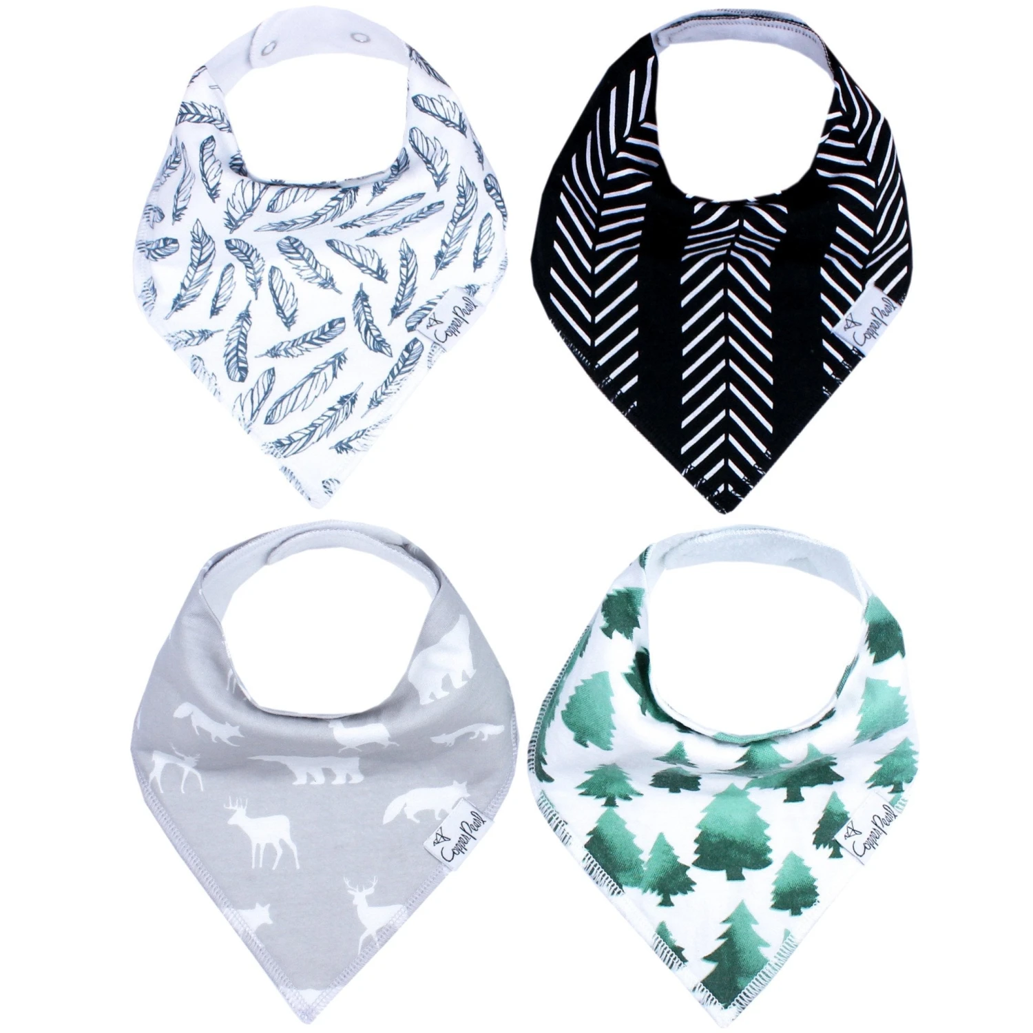 Copper Pearl Baby Bandana Bibs | Woodland 4 Copper Pearl Baby Bandana Bibs | Woodland - Image 2