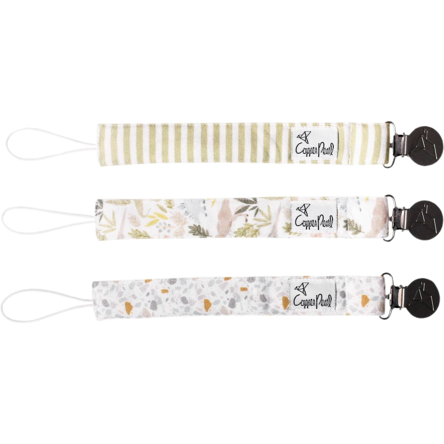 Copper Pearl Binky Clips | Rex 3 Copper Pearl Binky Clips | Rex