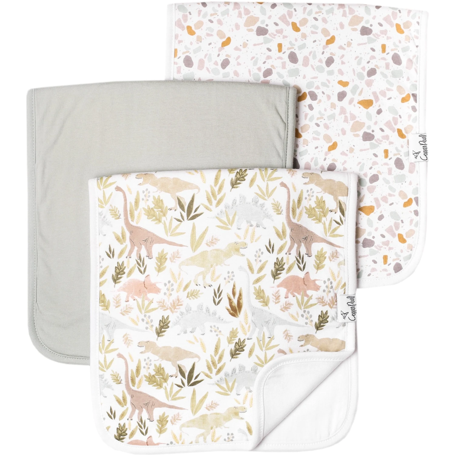 Copper Pearl Premium Burp Cloths | Rex 3 Copper Pearl Premium Burp Cloths | Rex