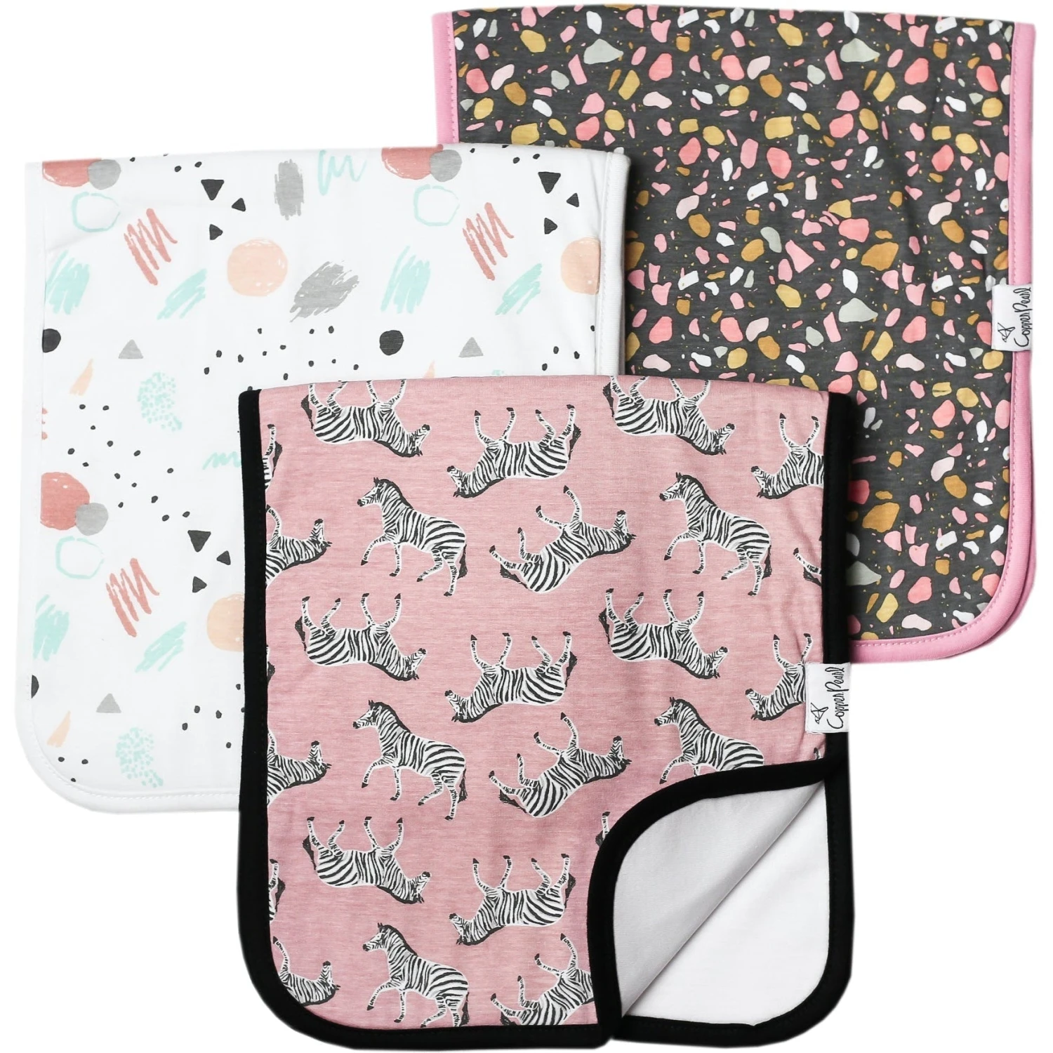 Copper Pearl Premium Burp Cloths | Zella 3 Copper Pearl Premium Burp Cloths | Zella