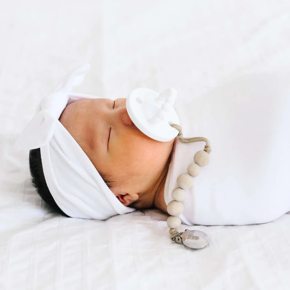 Copper Pearl Knit Headband Bow | Dove 5 Copper Pearl Knit Headband Bow | Dove - Image 3