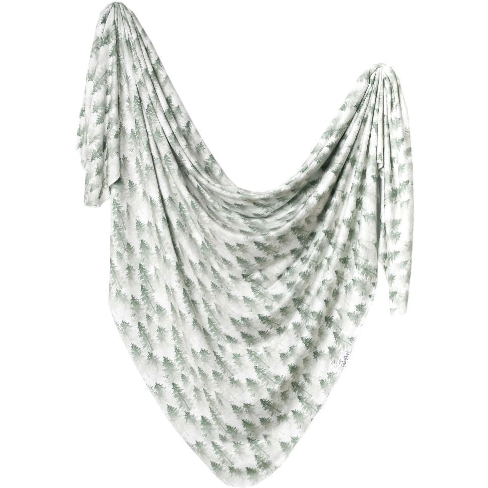 Copper Pearl Knit Swaddle Blanket | Evergreen 3 Copper Pearl Knit Swaddle Blanket | Evergreen