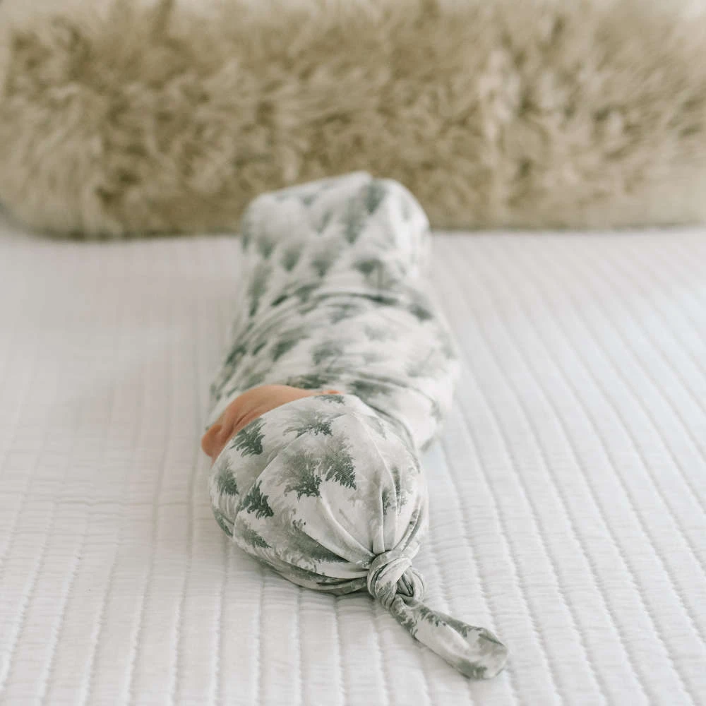 Copper Pearl Knit Swaddle Blanket | Evergreen 4 Copper Pearl Knit Swaddle Blanket | Evergreen - Image 2