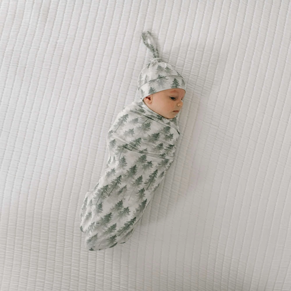 Copper Pearl Knit Swaddle Blanket | Evergreen 5 Copper Pearl Knit Swaddle Blanket | Evergreen - Image 3