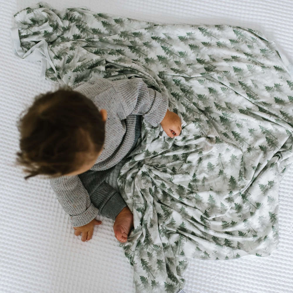Copper Pearl Knit Swaddle Blanket | Evergreen 6 Copper Pearl Knit Swaddle Blanket | Evergreen - Image 4