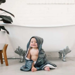 Copper Pearl Premium Knit Hooded Towel | Hunter -The Baby's Crib hunter towel1