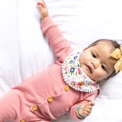 Copper Pearl Fashion Trimmed Bib Set | Isabella -The Baby's Crib isabella fashion bibs2