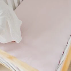 Copper Pearl Premium Knit Fitted Crib Sheet | Blossom -The Baby's Crib lifestyle5