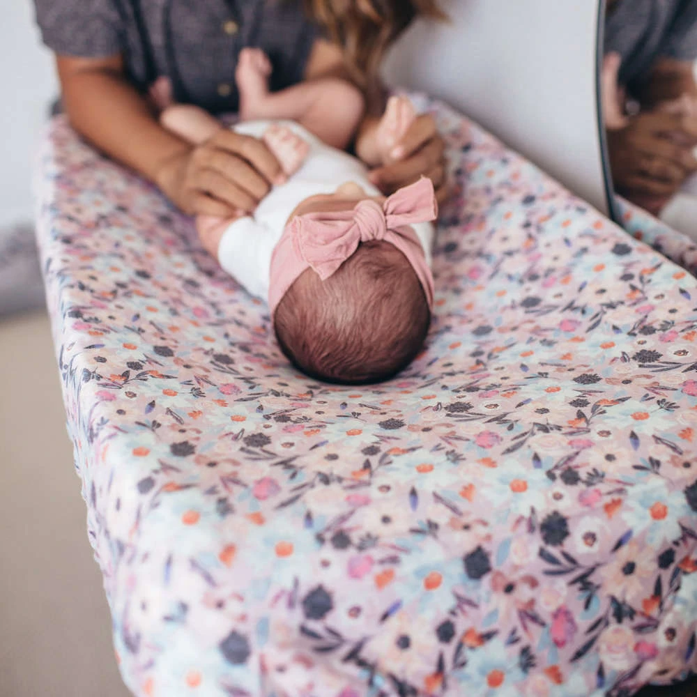 Copper Pearl Premium Knit Diaper Changing Pad Cover | Morgan 4 Copper Pearl Premium Knit Diaper Changing Pad Cover | Morgan - Image 2